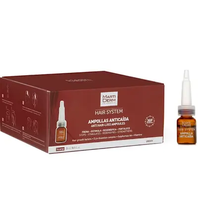 Martiderm Hair System Anti Hair-Loss Ampoules 14 Ampoulesx3ml - أمبولات تساقط الشعر سترينجثينز أمبولات تساقط الشعر 3 أمبولات تساقط الشعر